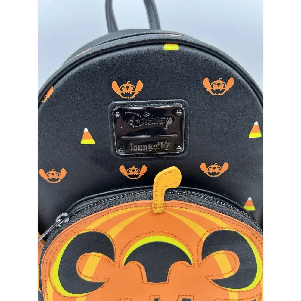 Disney Loungefly Boxlunch Exclusive Stitch Jack-o'-Lantern Pumpkin Mini Backpack